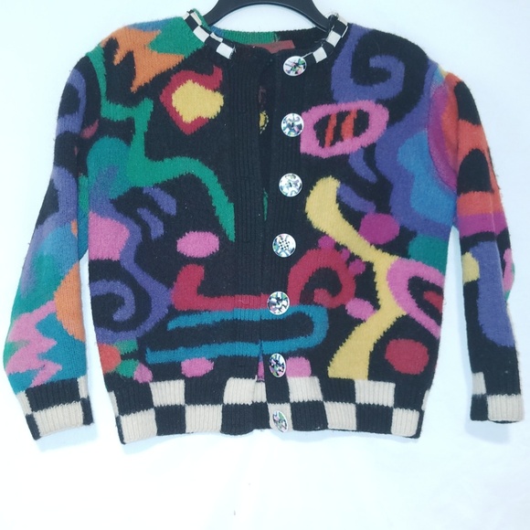 Colorful Abstract Pattern Women's Sweater - Picture 4 of 7